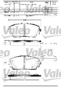 VALEO 601299 Комплект тормозных колодок, дисковый тормоз