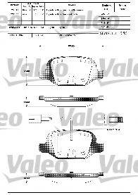 VALEO 601303 Комплект тормозных колодок, дисковый тормоз