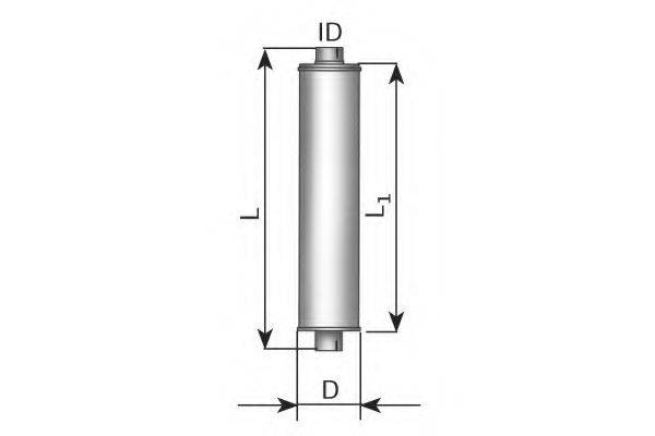 Средний глушитель выхлопных газов, универсальный DINEX 87402