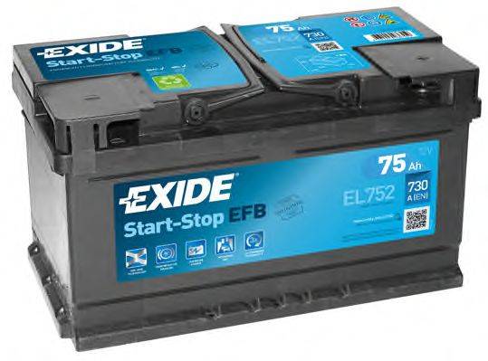 EXIDE EL752 Стартерная аккумуляторная батарея; Стартерная аккумуляторная батарея