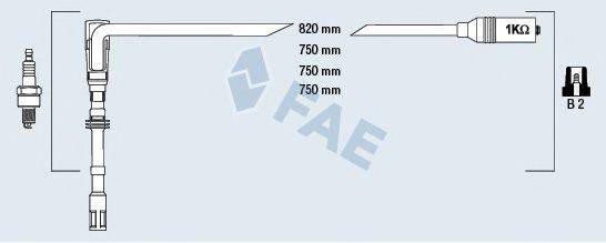 Комплект проводов зажигания FAE 85065