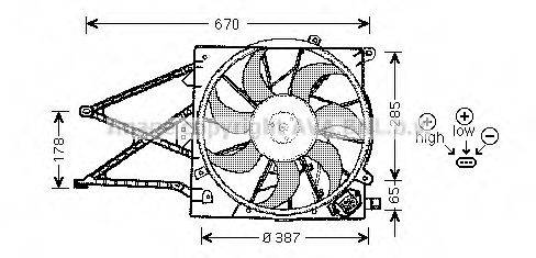 Вентилятор, охлаждение двигателя AVA QUALITY COOLING OL7509