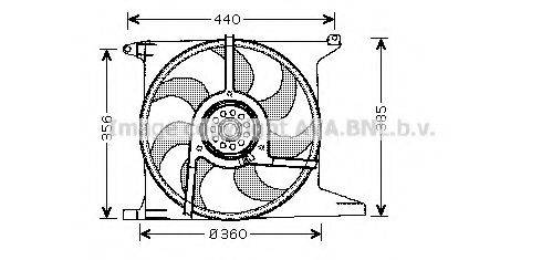 Вентилятор, охлаждение двигателя AVA QUALITY COOLING OL7512