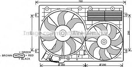 Вентилятор, охлаждение двигателя AVA QUALITY COOLING VW7529