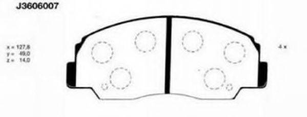 Комплект тормозных колодок, дисковый тормоз NIPPARTS J3606007