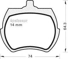 MGA 17 Комплект тормозных колодок, дисковый тормоз