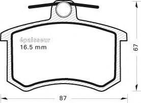 Комплект тормозных колодок, дисковый тормоз MGA 170