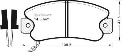 MGA 186 Комплект тормозных колодок, дисковый тормоз