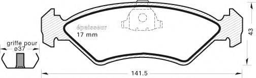 Комплект тормозных колодок, дисковый тормоз MGA 274