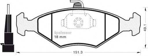 MGA 395 Комплект тормозных колодок, дисковый тормоз