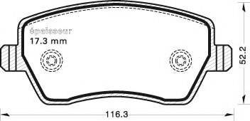 Комплект тормозных колодок, дисковый тормоз MGA 699