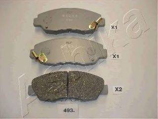 Комплект тормозных колодок, дисковый тормоз ASHIKA 50-04-493