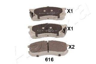 Комплект тормозных колодок, дисковый тормоз ASHIKA 50-06-616