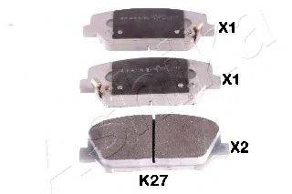 Комплект тормозных колодок, дисковый тормоз ASHIKA 50-0K-K27