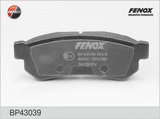 Комплект тормозных колодок, дисковый тормоз FENOX BP43039