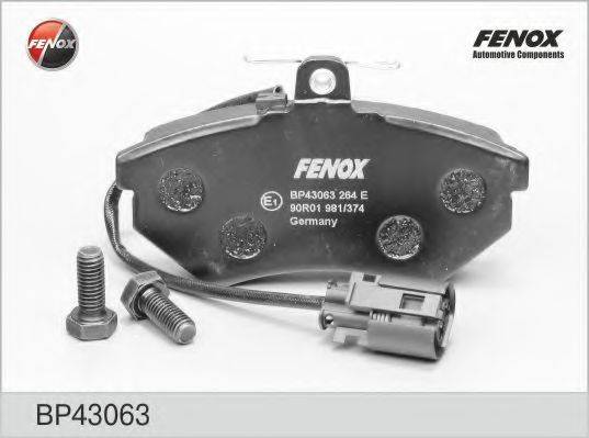 Комплект тормозных колодок, дисковый тормоз FENOX BP43063