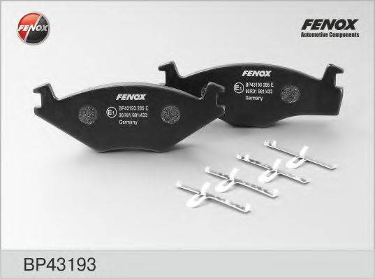 FENOX BP43193 Комплект тормозных колодок, дисковый тормоз
