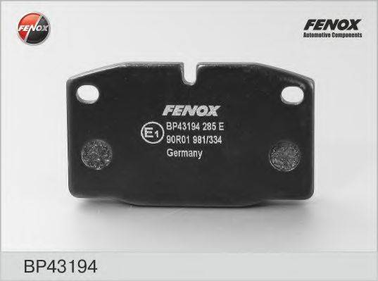 FENOX BP43194 Комплект тормозных колодок, дисковый тормоз