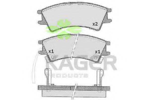 Комплект тормозных колодок, дисковый тормоз KAGER 35-0065