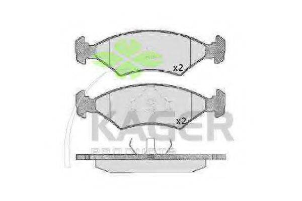 Комплект тормозных колодок, дисковый тормоз KAGER 35-0083