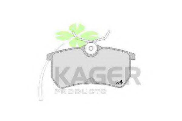 Комплект тормозных колодок, дисковый тормоз KAGER 35-0098
