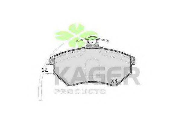 Комплект тормозных колодок, дисковый тормоз KAGER 35-0117