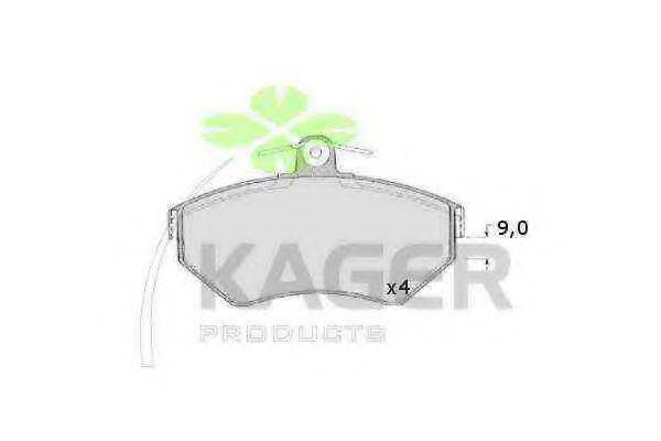 Комплект тормозных колодок, дисковый тормоз KAGER 35-0140