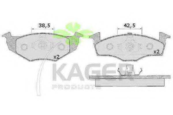 Комплект тормозных колодок, дисковый тормоз KAGER 35-0184