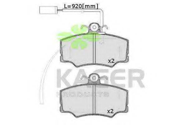 Комплект тормозных колодок, дисковый тормоз KAGER 35-0202