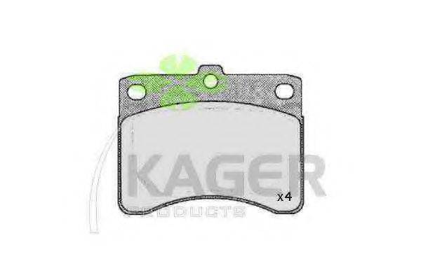 Комплект тормозных колодок, дисковый тормоз KAGER 35-0207
