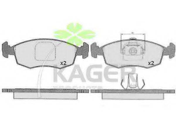 KAGER 350232 Комплект тормозных колодок, дисковый тормоз