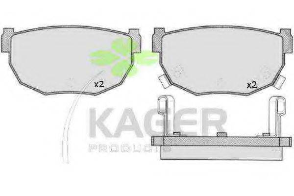 Комплект тормозных колодок, дисковый тормоз KAGER 35-0254
