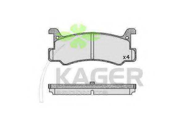 Комплект тормозных колодок, дисковый тормоз KAGER 35-0320