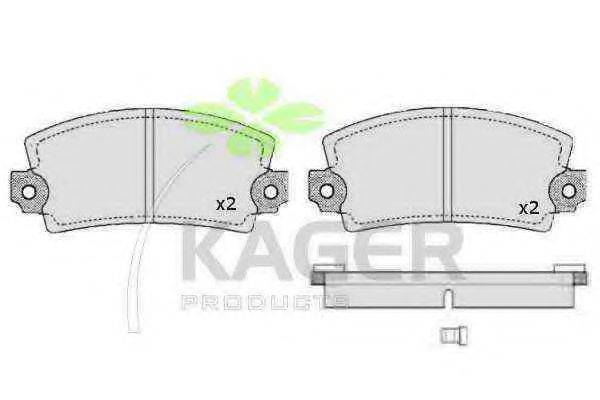 Комплект тормозных колодок, дисковый тормоз KAGER 35-0389