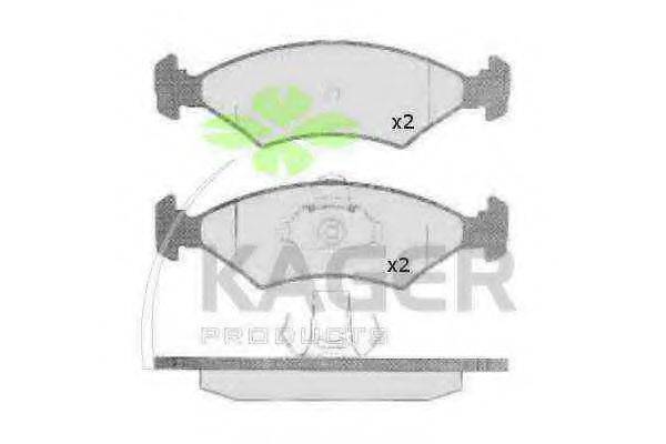 Комплект тормозных колодок, дисковый тормоз KAGER 35-0455