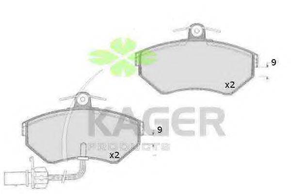 Комплект тормозных колодок, дисковый тормоз KAGER 35-0466