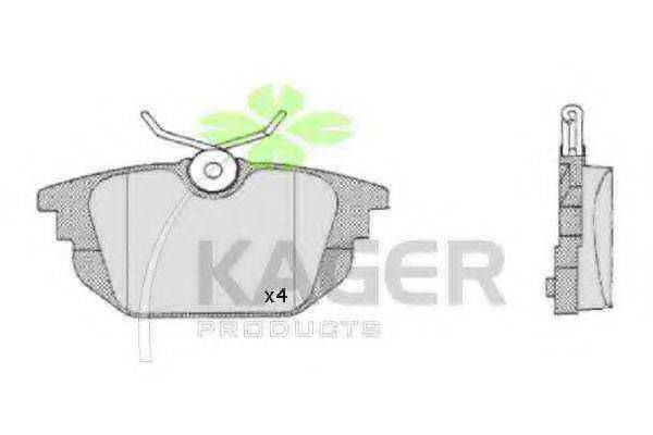 KAGER 350475 Комплект тормозных колодок, дисковый тормоз