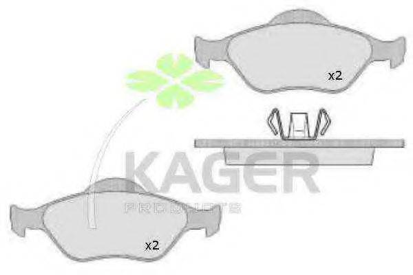 Комплект тормозных колодок, дисковый тормоз KAGER 35-0481