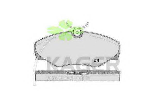 Комплект тормозных колодок, дисковый тормоз KAGER 35-0525