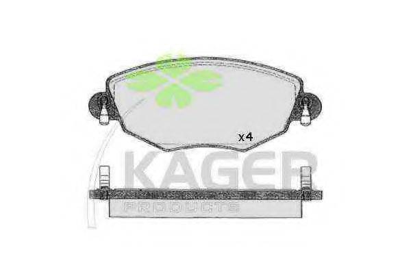 Комплект тормозных колодок, дисковый тормоз KAGER 35-0532