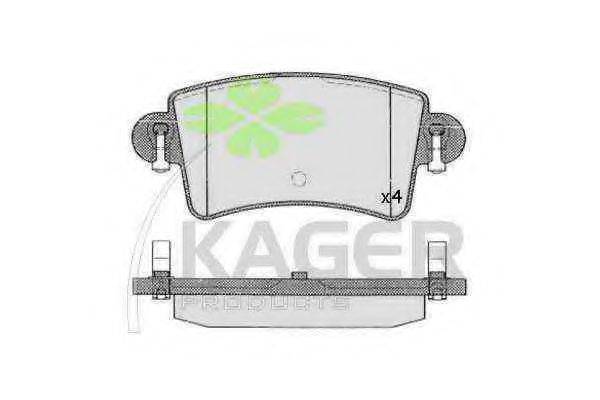KAGER 350549 Комплект тормозных колодок, дисковый тормоз