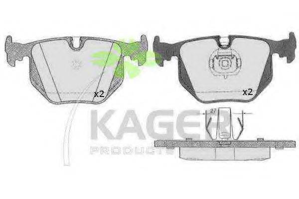 Комплект тормозных колодок, дисковый тормоз KAGER 35-0665