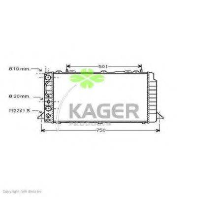 Радиатор, охлаждение двигателя KAGER 31-0011