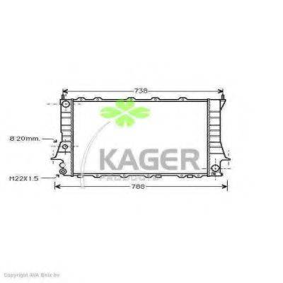 Радиатор, охлаждение двигателя KAGER 31-0015