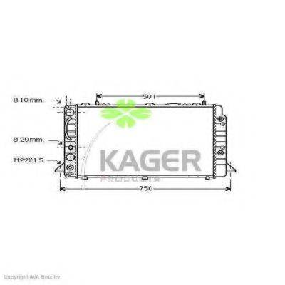 Радиатор, охлаждение двигателя KAGER 31-0021