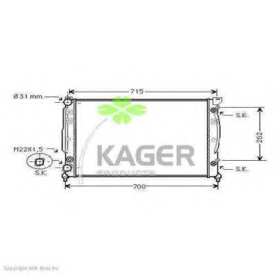 Радиатор, охлаждение двигателя KAGER 31-0025