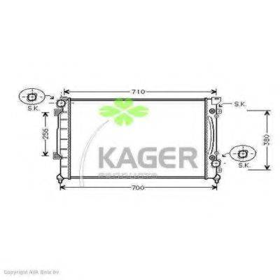 KAGER 310034 Радиатор, охлаждение двигателя