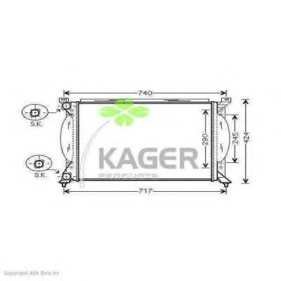 Радиатор, охлаждение двигателя KAGER 31-0036