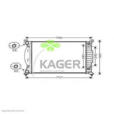 Радиатор, охлаждение двигателя KAGER 31-0038