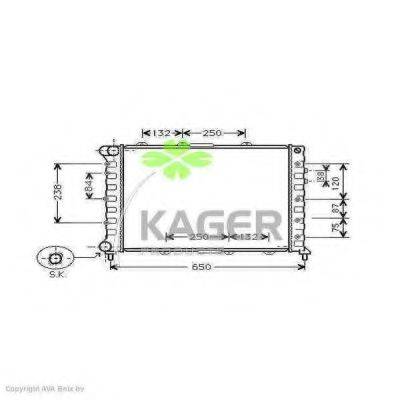 Радиатор, охлаждение двигателя KAGER 31-0054